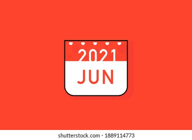 Diseño plano del icono JUNE del mes del calendario. Ilustración vectorial.