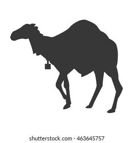 flat design camel silhouette icon vector illustration