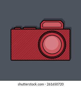 Flat design camera vector icon illustration.