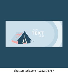 Flat Design Camping Background is simple and elegant