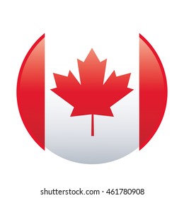 flat design canadian badge icon vector illustration