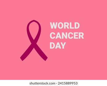  flat design cancer day vector illustration