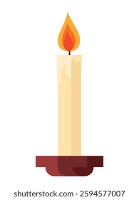 Flat design candle and candle holder icon