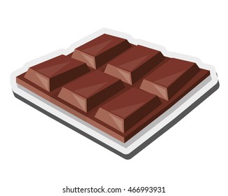 flat design candy chocolate bar icon vector illustration