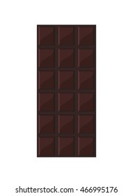 flat design candy dark chocolate bar icon vector illustration