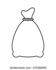 flat design canvas sack icon vector illustration