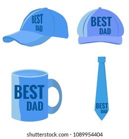 Flat design cap mug tie, a gift  for father's day