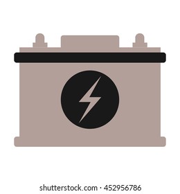 flat design car battery icon vector illustration