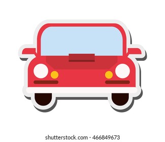 flat design car frontview icon vector illustration