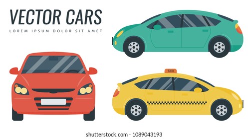 Flat design car icon. City transportation concept. Car Isolated. Vector illustration