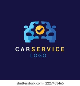 flat design car service logo template