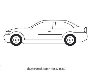 flat design car sideview icon vector illustration