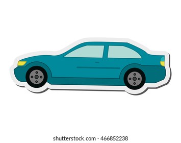 flat design car sideview icon vector illustration