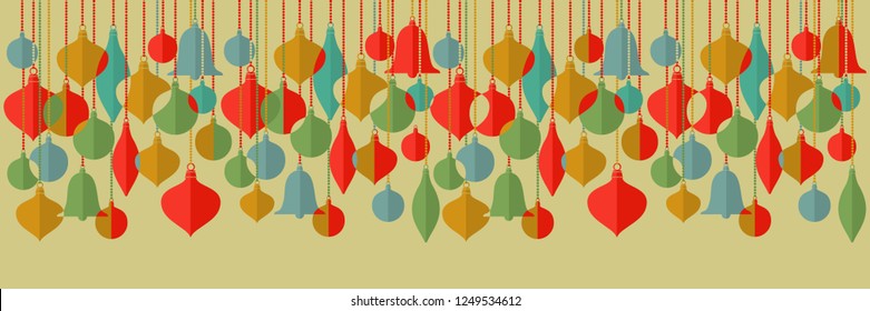 Flat Design Card and Christmas toys  Vector file organized in layers for easy editing 