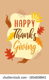Flat Design Card for Thanksgiving Day