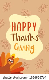 Flat design card for Thanksgiving Day