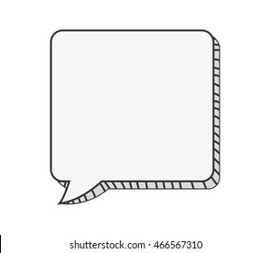flat design cardboard conversation bubble icon vector illustration