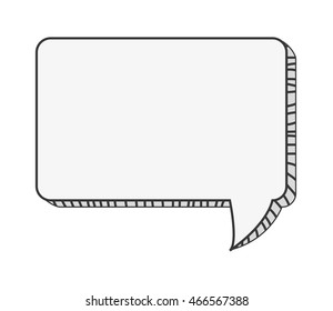 flat design cardboard conversation bubble icon vector illustration