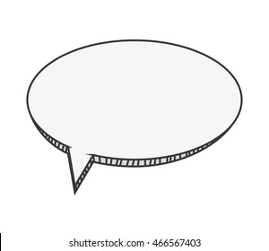 flat design cardboard conversation bubble icon vector illustration