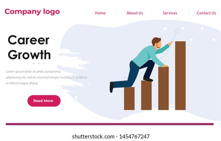 Flat design Career Growth website template easy to use Modern flat design.Vector illustration. EPS 10. 
