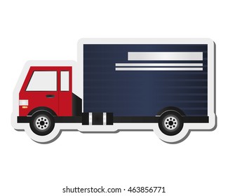 flat design cargo truck icon vector illustraiton