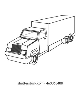 flat design cargo truck icon vector illustration