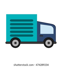 flat design cargo truck icon vector illustration