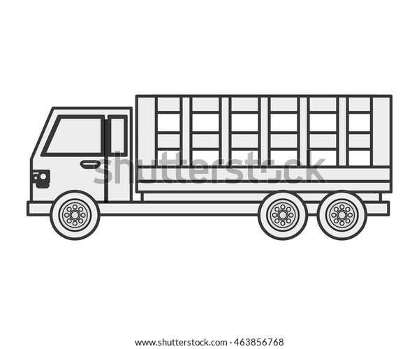 flat design\
cargo truck icon vector\
illustraiton