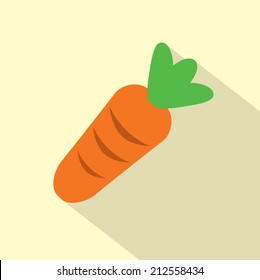Flat Design Carrot Icon Vector Illustration