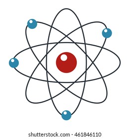 flat design cartoon atom icon vector illustration