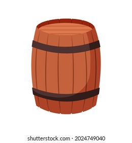 Flat design cartoon barrel illustration. Oktoberfest element