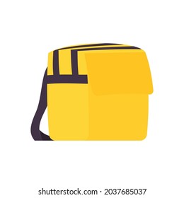 Flat design cartoon boxes with food illustration. Delivery element.