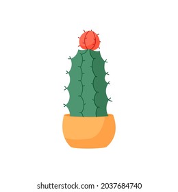 Flat design cartoon cactus illustration. Element for weekly or daily planner.