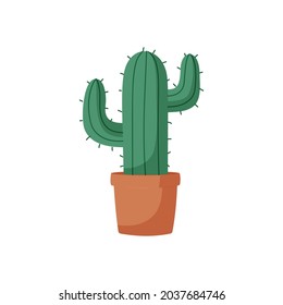 Dibujo plano de dibujos animados cactus. Elemento para planificador semanal o diario.