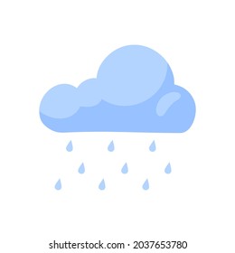 Flat design cartoon cloud illustration. Weather element.