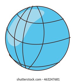 flat design cartoon earth globe diagram icon vector illustration