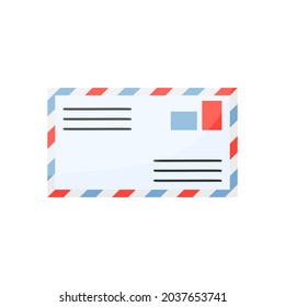 Flat design cartoon envelope illustration. Post element.