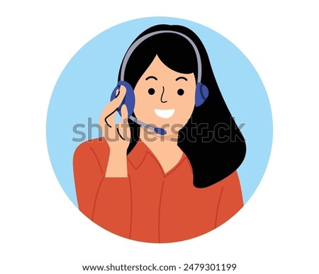 flat design cartoon female costumer service