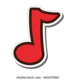 flat design cartoon music note icon vector illustration