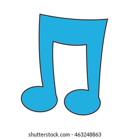 flat design cartoon music note icon vector illustration