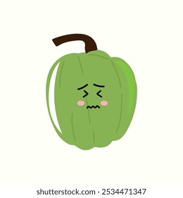 flat design cartoon on baby pumpkin character