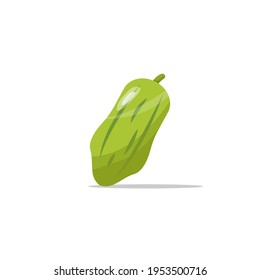 diseño plano de la caricatura papaya fruta. ilustración vectorial