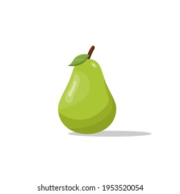 flat design cartoon pear. vector illustration
