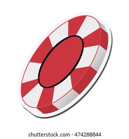 flat design casino chip icon vector illustration