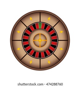 flat design casino roulette icon vector illustration