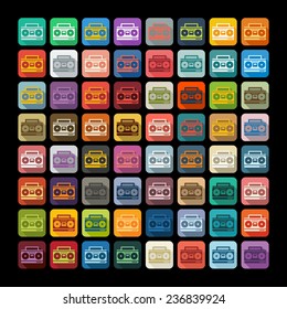 Flat design: cassette recorder