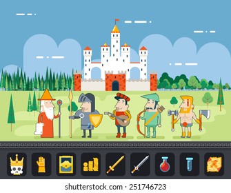 Flat Design Castle Cartoon Magic Fairy Tail Landscape