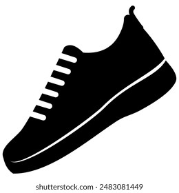 Flat Design Casual Sporty Shoes Icon Vector Template isolated on white background. shoe silhouette. suitable for symbols, icons, logos, emblems, badges etc.