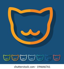 Flat design: cat