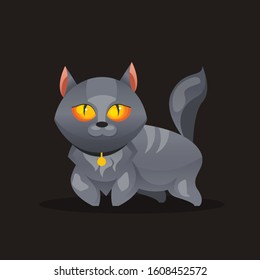 Flat Design Cat vector illustration, isolated on background